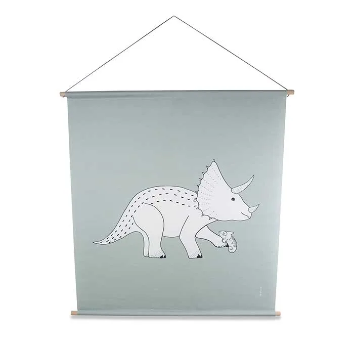 XL textielposter met dino print in groen - Afbeelding 3