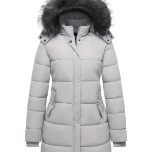 Puffer Winterjas Met Bont Capuchon Dames - Amira