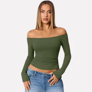 Vrouwen Off-The-Shoulder Lange Mouwen Top