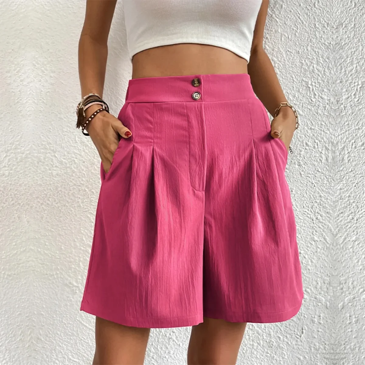 Korte Dames Broek Met Knopen - Afbeelding 3