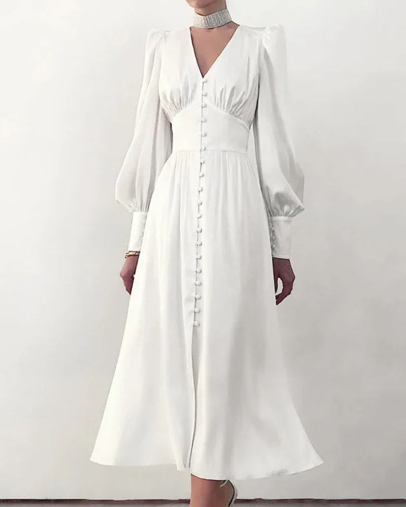 Seraphina – Satijnen Maxi Jurk met V-Hals Voor Dames - Afbeelding 8