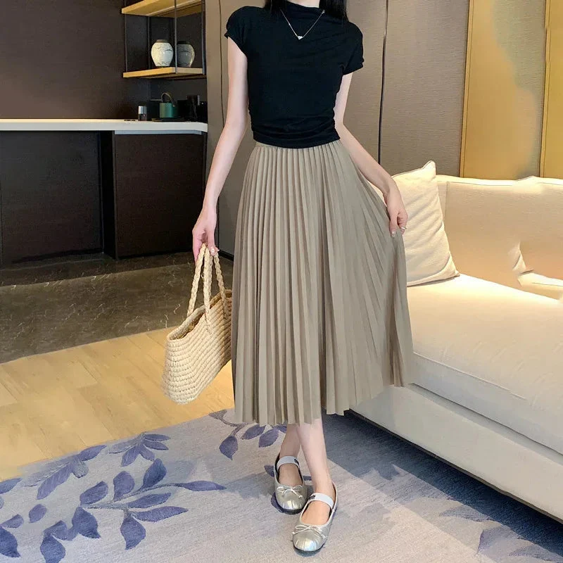 Elvya – Elegante Geplooide Midi-Rok - Afbeelding 2