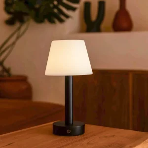 Zoë Zwarte Houten Oplaadbare Tafellamp | Dimbaar en draagbaar | Batterijduur van 80 uur