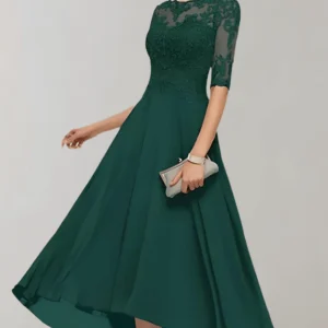Maxi-jurk met kanten mouwen - Bruiloftsgast