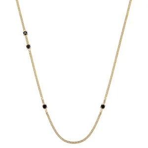 Ana Dyla Duurzame Ketting Gemma Black Spinel Verguld Sterling Zilver
