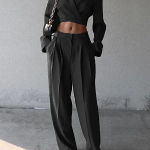 2-Delige Set Cropped Blazer & Wijde Broek