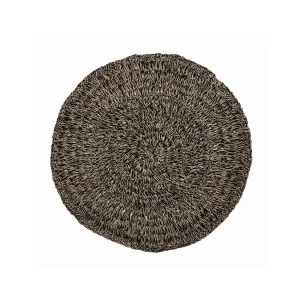 Vloerkleed Zeegras Naturel Zwart 100 cm Bazar Bizar
