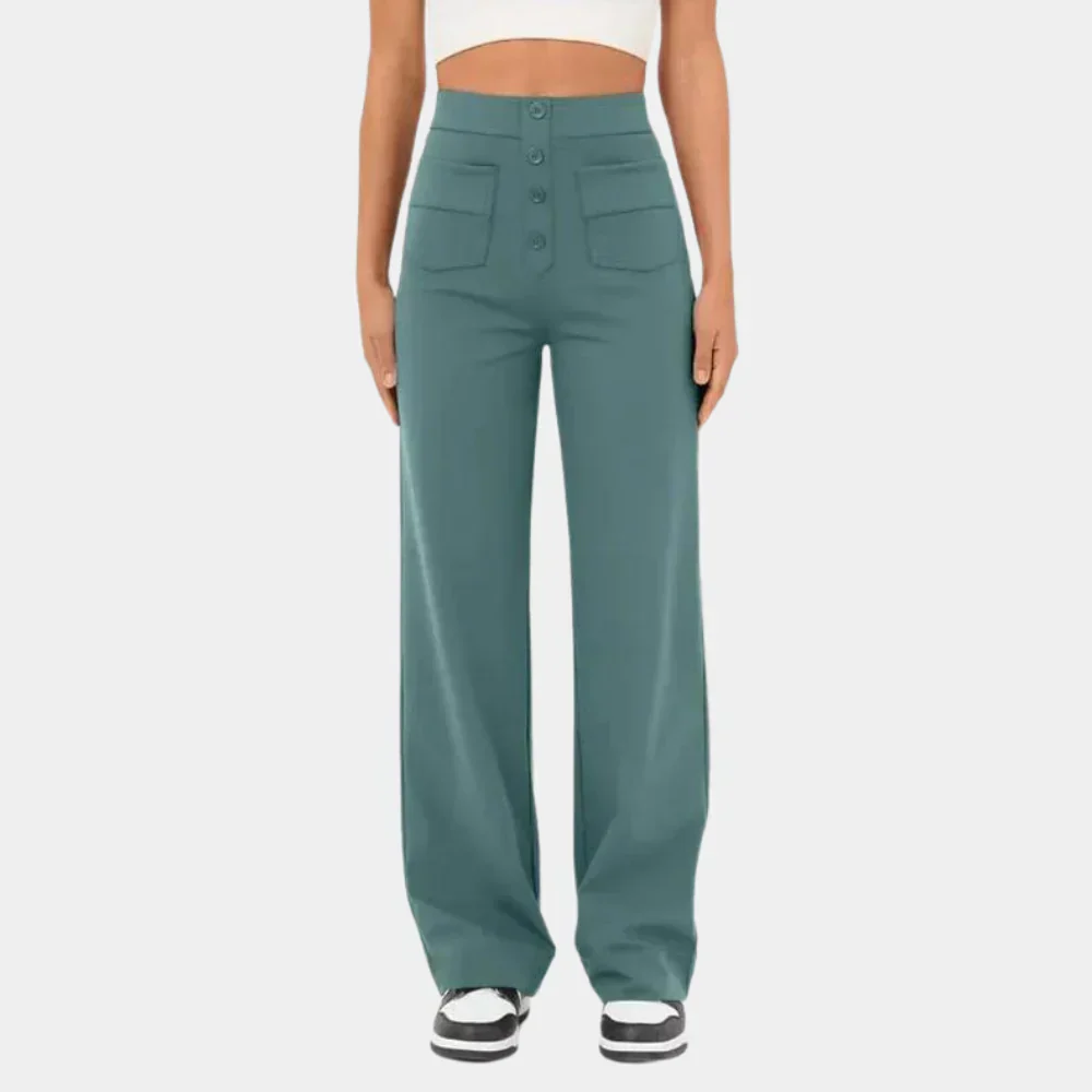 Comfortabel Rechte Broek met Hoge Taille - Afbeelding 2