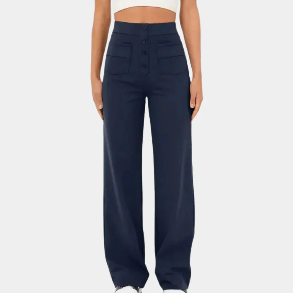 Comfortabel Rechte Broek met Hoge Taille - Afbeelding 4