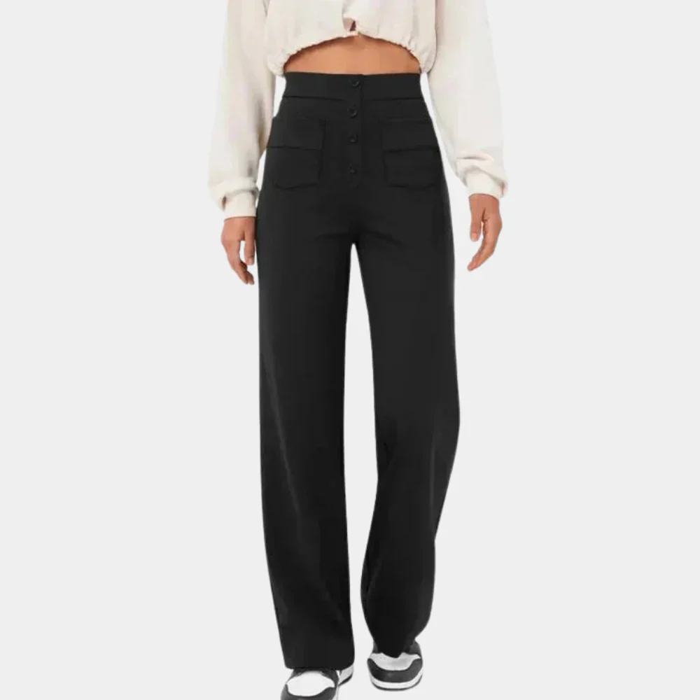 Comfortabel Rechte Broek met Hoge Taille - Afbeelding 5