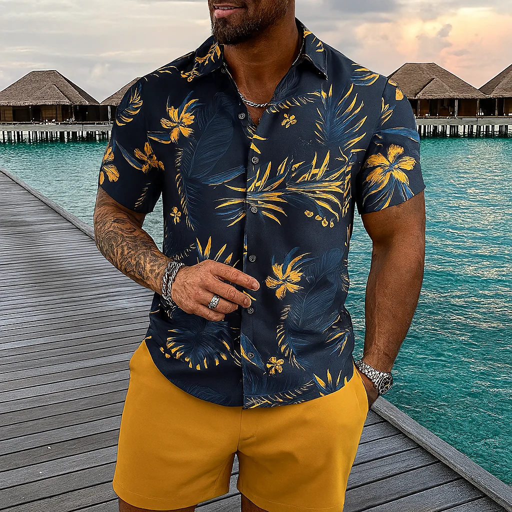 Retro Hawaiiaanse outfitset in strandstijl - Afbeelding 2