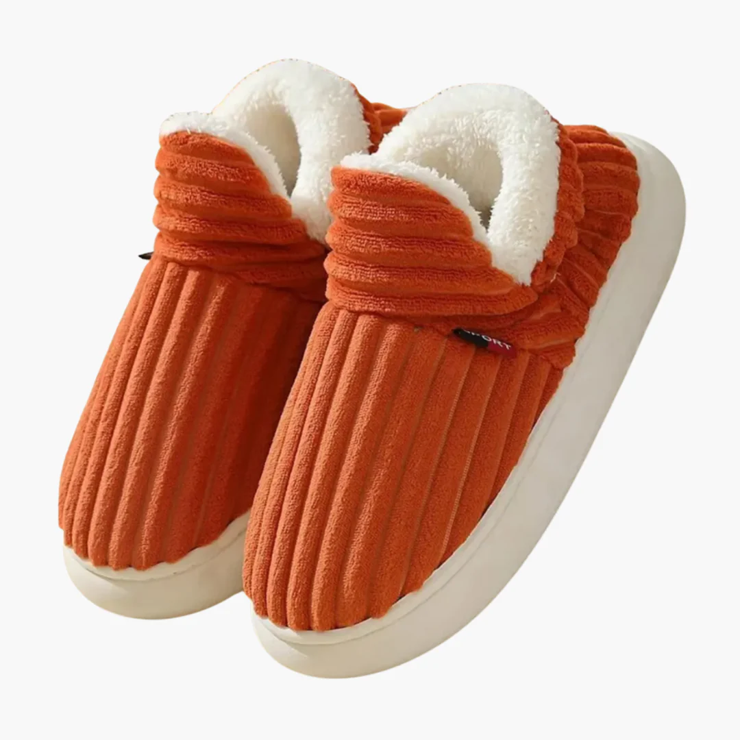 Dames Pluche Slippers – Geribbelde Binnen Schoenen - Afbeelding 2