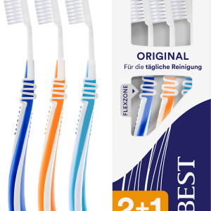 Dr. Best Tandborstel Basic Original Medium 2+1 Gratis