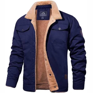 Premium Gevoerde Winterjas Met Knoopsluiting Voor Heren