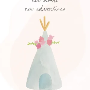 A Beautiful Story Handgeschilderde Wenskaart Teepee