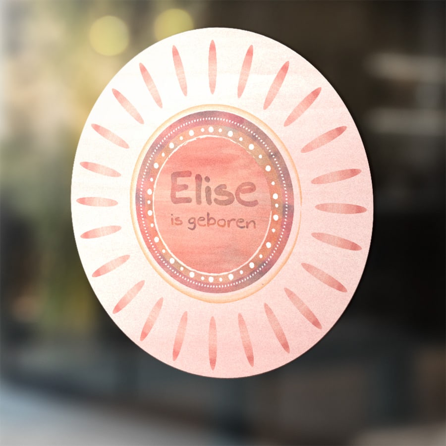 Geboortesticker met zon in boho stijl - Afbeelding 2