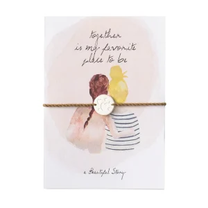 A Beautiful Story Handgeschilderde Wenskaart Two Friends Met Armband