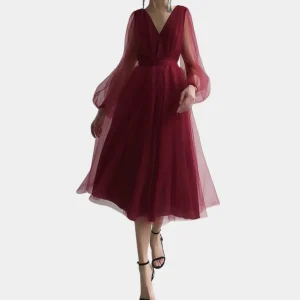 Vintage Midi Jurk met Kantdetails