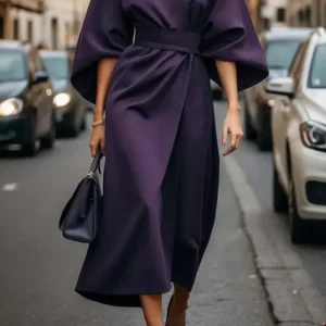 Elegante Batwing Zomerjurk met Tailleband