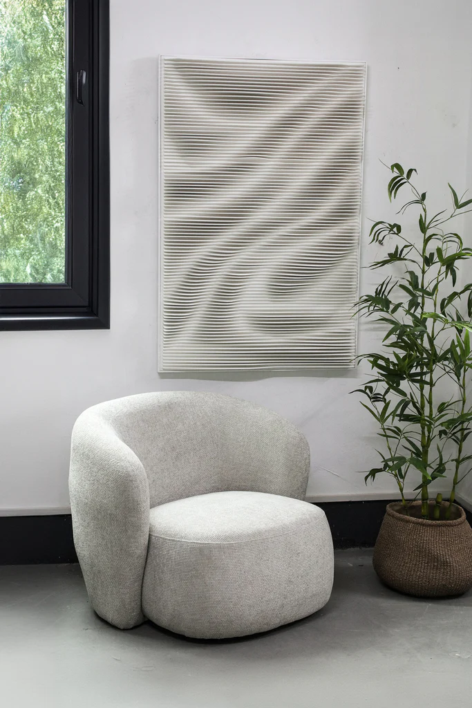 Wandpaneel Alisha White Golfdesign 120x80 cm PTMD - Afbeelding 4