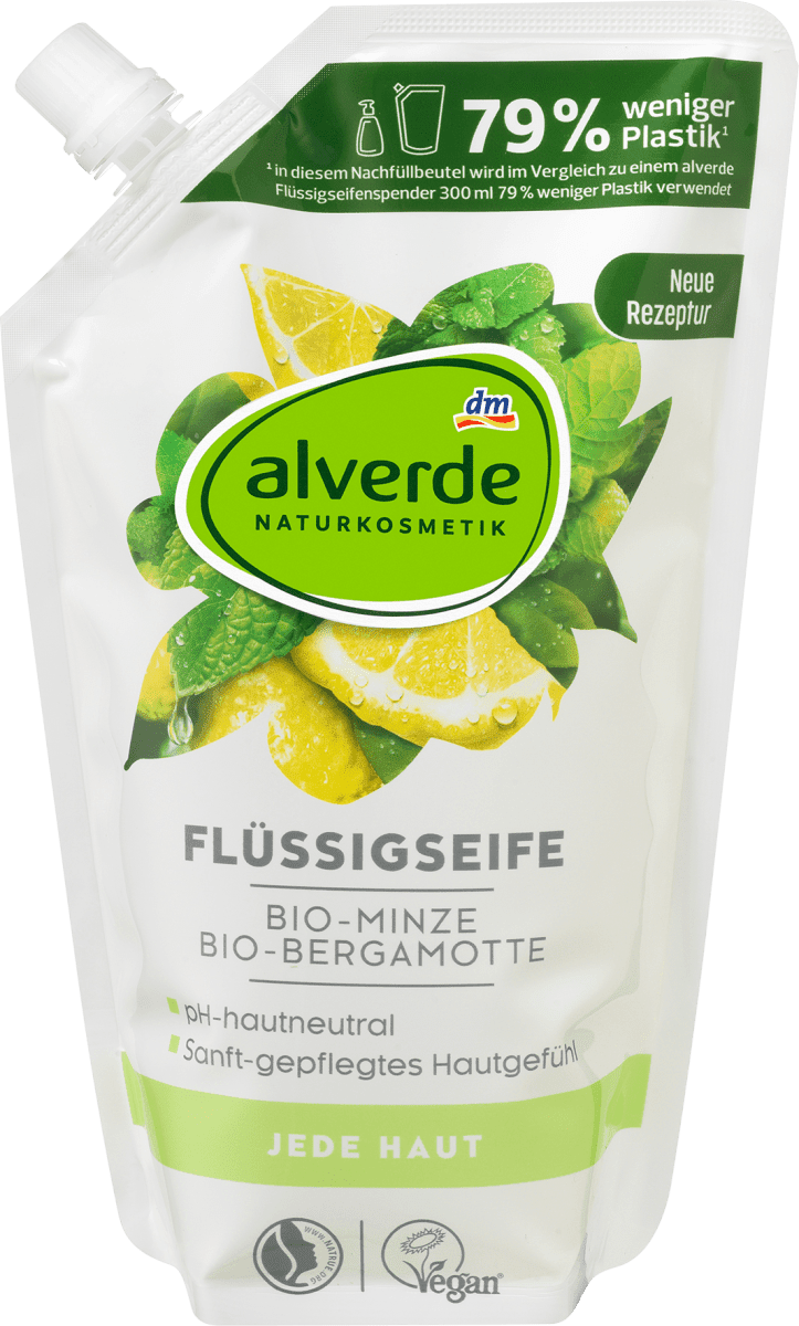 Alverde Vloeibare Zeep Biologische Munt & Bergamot 500 ml