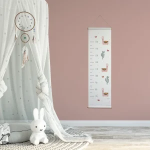 Groeimeter lama wit met roze print