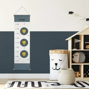 Groeimeter leeuw blauw voor de kinderkamer