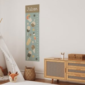 Groeimeter met ijsjes in groen – grijze tint