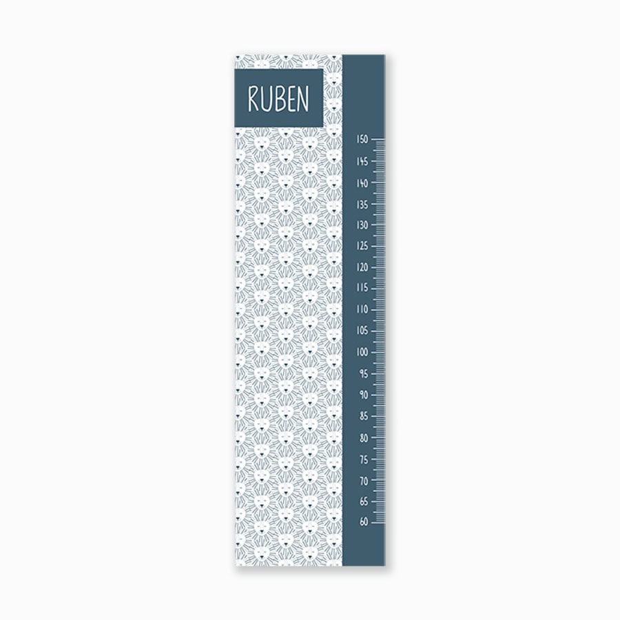 Wit met blauwe groeimeter met leeuwen print - Afbeelding 3