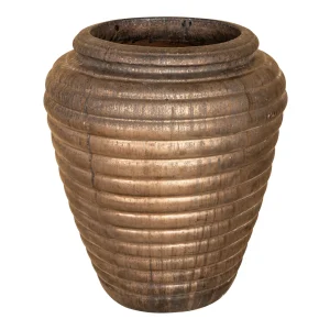 Pot Jerzy Brons Keramiek Geribbeld Rond 60 cm PTMD