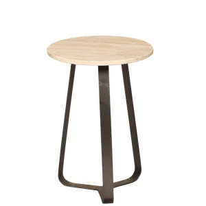 Bijzettafel Micka Black Travertine Rond Small PTMD