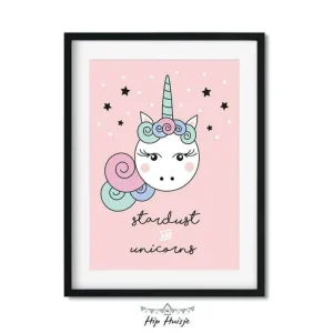 Poster eenhoorn roze.
