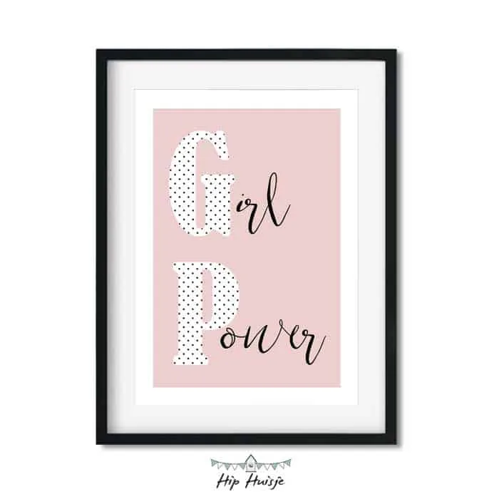 Poster roze Girl Power. - Afbeelding 2